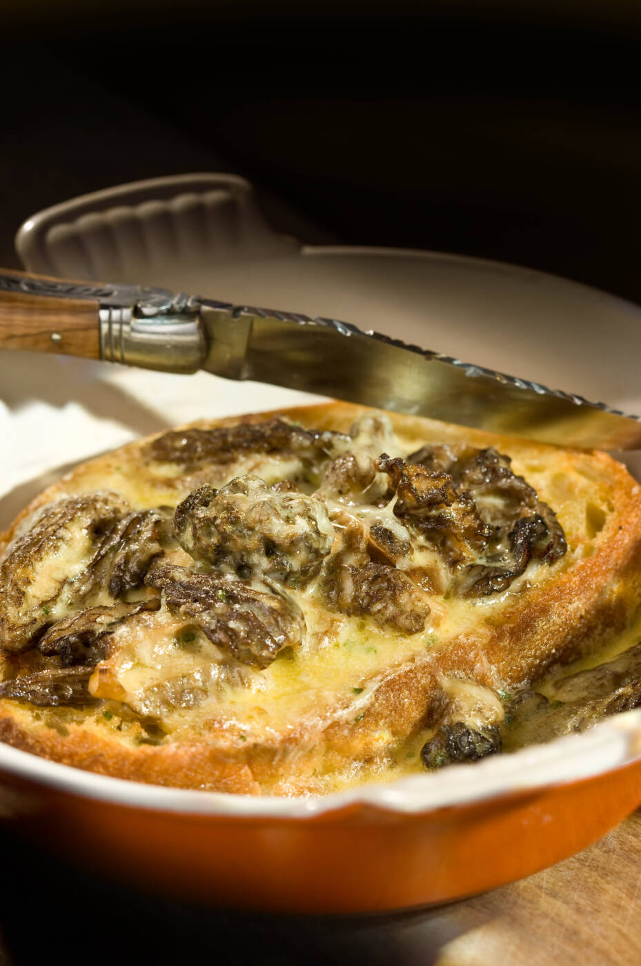 Croûte forestière aux morilles et Comté